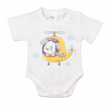 Rövid ujjú baba body cuki Helikopteres mintával