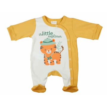 Hosszú ujjú vékony pamut baba rugdalózó Tigris mintával