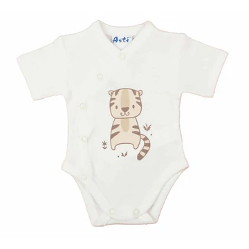 Biopamut elöl patentos rövid ujjú baba kombidresz