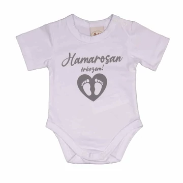 Hamarosan érkezem  újszülött baba body, babaváró ajándék Hamarosan érkezem  újszülött baba body, babaváró ajándék