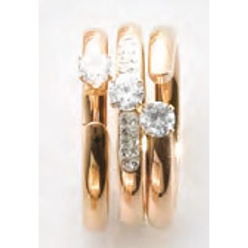 Victoria Rose gold színű fehér köves 3-as gyűrű szett Victoria Rose gold színű fehér köves 3-as gyűrű szett