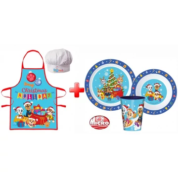 Mancs Őrjárat Holiday Karácsonyi kötény és műanyag étkészlet szett Mancs Őrjárat Holiday Karácsonyi kötény és műanyag étkészlet szett