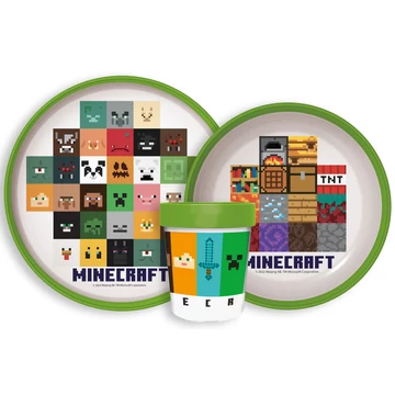 Minecraft Crafters csúszásmentes étkészlet, micro műanyag szett Minecraft Crafters csúszásmentes étkészlet, micro műanyag szett