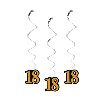 Happy Birthday 18 B&C szalag dekoráció 3 db-os szett