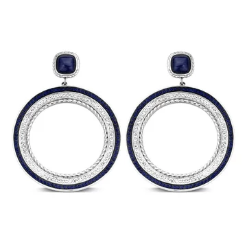 Victoria Ezüst színű kék, fehér köves fülbevaló