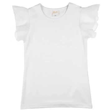 Fehér| alkalmi fodros ujjú kislány felső