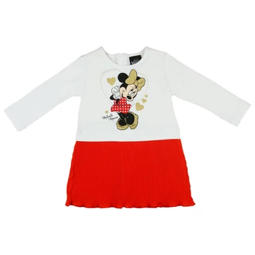 Disney Minnie hosszú ujjú lányka ruha pliszírozott muszlinnal Disney Minnie hosszú ujjú lányka ruha pliszírozott muszlinnal