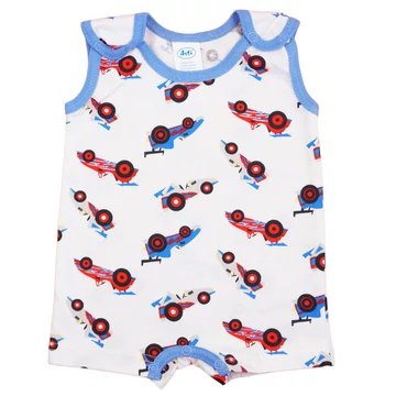 Ujjatlan kisfiú baba napozó autós mintával