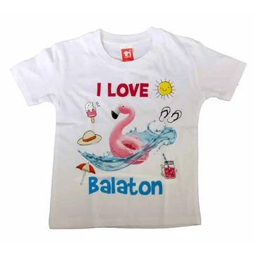Rövid ujjú Balatonos póló Flamingóval