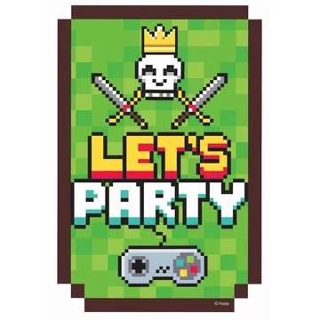 Játék Game On party meghívó 6 db-os