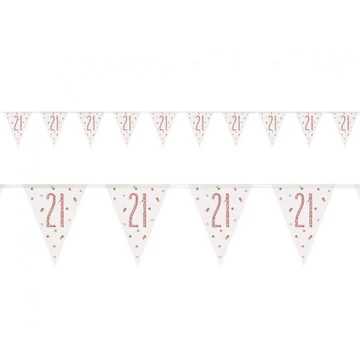 Happy Birthday 21 Holographic zászlófüzér 274 cm