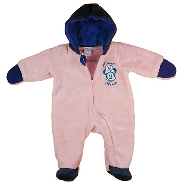 Kapucnis wellsoft bélelt baba overál Minnie egér mintával Kapucnis wellsoft bélelt baba overál Minnie egér mintával