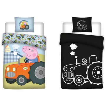 Peppa malac George's Tractor sötétben világító gyerek, ovis ágyneműhuzat 100x135cm, 40x60cm Peppa malac George's Tractor sötétben világító gyerek, ovis ágyneműhuzat 100x135cm, 40x60cm
