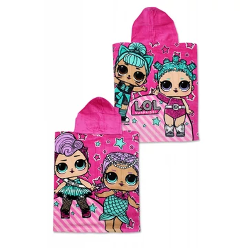 LOL Surprise Pink strand törölköző poncsó pamut 50x115 cm