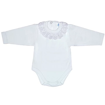 Bébi galléros csipkés hosszú ujjú kombidressz (méret:56-86)