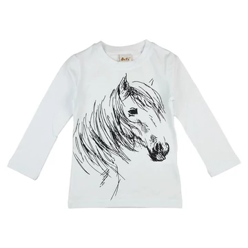 Lovas mintás hosszú ujjú lányka póló