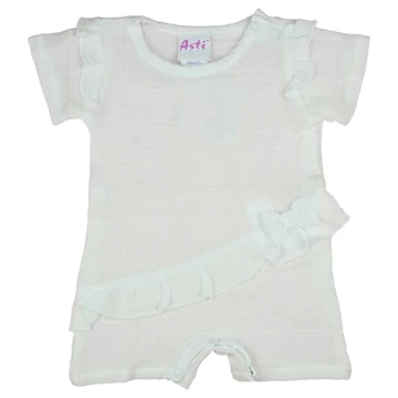 Rövid ujjú pamut krepp kislány baba napozó