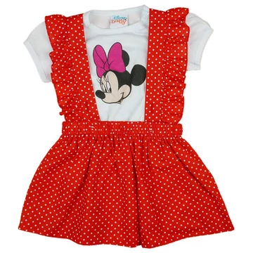 2 részes kislány nyári szett kantáros szoknyával Minnie egérrel 2 részes kislány nyári szett kantáros szoknyával Minnie egérrel