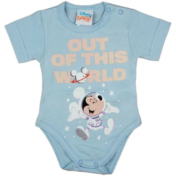 Rövid ujjú űrhajós baba body Mickey egér mintával kék Rövid ujjú űrhajós baba body Mickey egér mintával kék