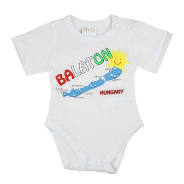 Rövid ujjú baba body Balaton felirattal