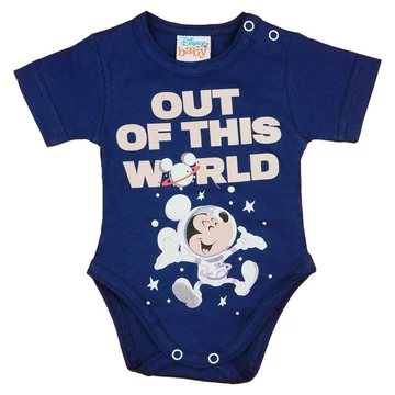 Rövid ujjú űrhajós baba body Mickey egér mintával kék Rövid ujjú űrhajós baba body Mickey egér mintával kék