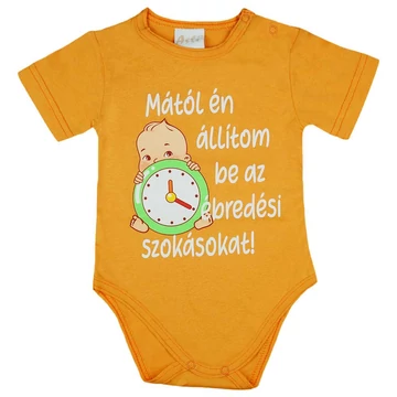 Feliratos rövid ujjú kislány baba body narancs Feliratos rövid ujjú kislány baba body narancs