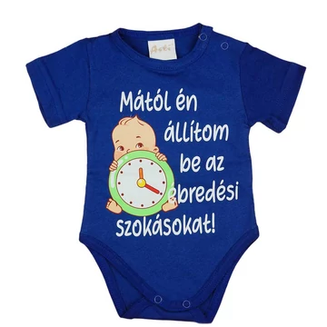 Feliratos rövid ujjú kisfiú baba body kék Feliratos rövid ujjú kisfiú baba body kék