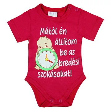 Feliratos rövid ujjú kislány baba body pink Feliratos rövid ujjú kislány baba body pink