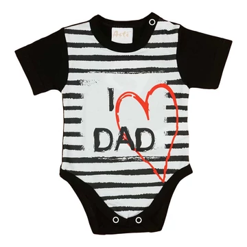 "I LOVE MY DAD" feliratos rövid ujjú baba body fekete "I LOVE MY DAD" feliratos rövid ujjú baba body fekete