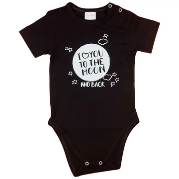 "I love you to the moon and back" feliratos rövid ujjú baba body fekete "I love you to the moon and back" feliratos rövid ujjú baba body fekete