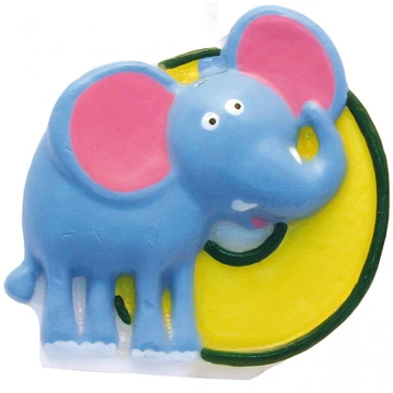 Szafari Elephant tortagyertya, számgyertya 0-ás