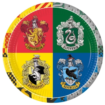 Harry Potter Hogwarts Houses papírtányér 8 db-os 23 cm FSC