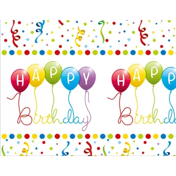 Happy Birthday Streamers műanyag asztalterítő 120x180 cm Happy Birthday Streamers műanyag asztalterítő 120x180 cm
