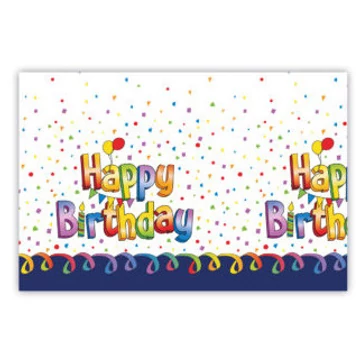 Happy Birthday Multicolor műanyag asztalterítő 120x180 cm Happy Birthday Multicolor műanyag asztalterítő 120x180 cm