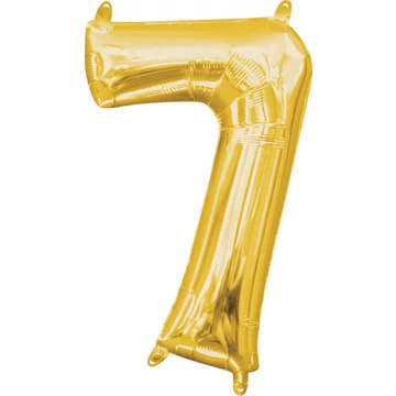 Arany Gold mini szám fólia lufi 7-es 40 cm