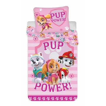Mancs Őrjárat Pup Power Pink ágyneműhuzat 140×200cm, 70×90 cm microfibre Mancs Őrjárat Pup Power Pink ágyneműhuzat 140×200cm, 70×90 cm microfibre