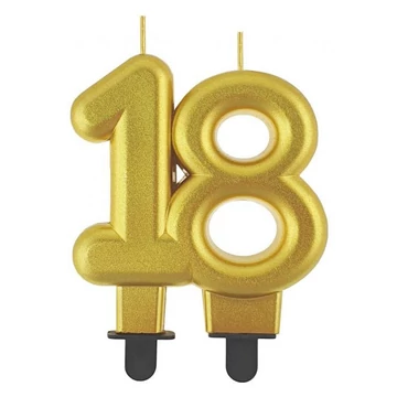 Arany 18-as Gold tortagyertya, számgyertya Arany 18-as Gold tortagyertya, számgyertya