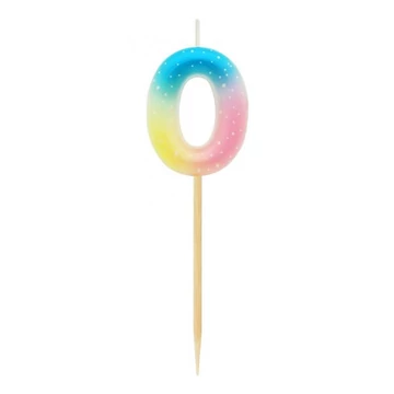 Színes mini 0-ás Pastel Ombre számgyertya, tortagyertya Színes mini 0-ás Pastel Ombre számgyertya, tortagyertya