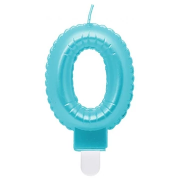 Kék 0-ás Pearly Light számgyertya, tortagyertya