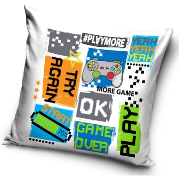 Gamer Try Again párna, díszpárna 40 x 40 cm Gamer Try Again párna, díszpárna 40 x 40 cm