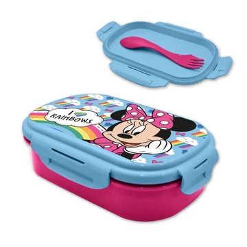 Disney Minnie Rainbows szendvicsdoboz + evőeszköz szett Disney Minnie Rainbows szendvicsdoboz + evőeszköz szett
