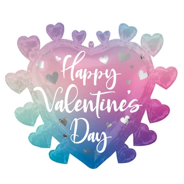 Happy Valentine's Day Ombre fólia lufi 68 cm Happy Valentine's Day Ombre fólia lufi 68 cm