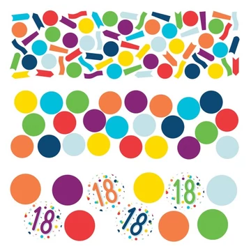 Színes Colorful Happy Birthday 18 konfetti Színes Colorful Happy Birthday 18 konfetti