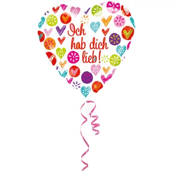Ich hab dich lieb Colorful fólia lufi 43 cm