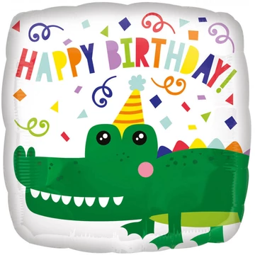 Happy Birthday Gator fólia lufi 43 cm