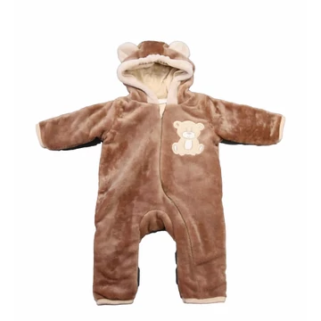 Kapucnis wellsoft bélelt baba overál Maci mintával Kapucnis wellsoft bélelt baba overál Maci mintával