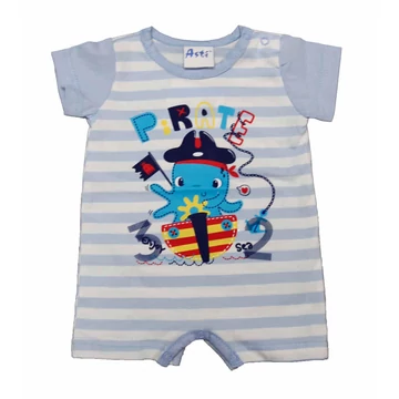 Rövid ujjú napozó pamut anyagból Polip mintával