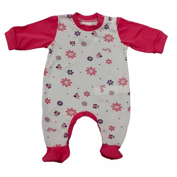 Hosszú ujjú vékony pamut rugdalózó Virágos mintával