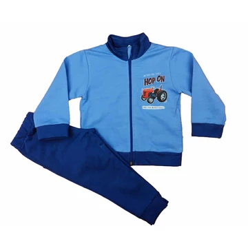 Pamut vékony fiú szabadidő szett traktoros mintával Pamut vékony fiú szabadidő szett traktoros mintával