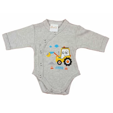 Elöl patentos hosszú ujjú baba body Markoló mintával